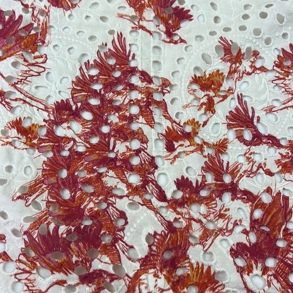 Anthropologie Porridge Short Sleeve Eyelet Slip On Top - Picture 4 of 9